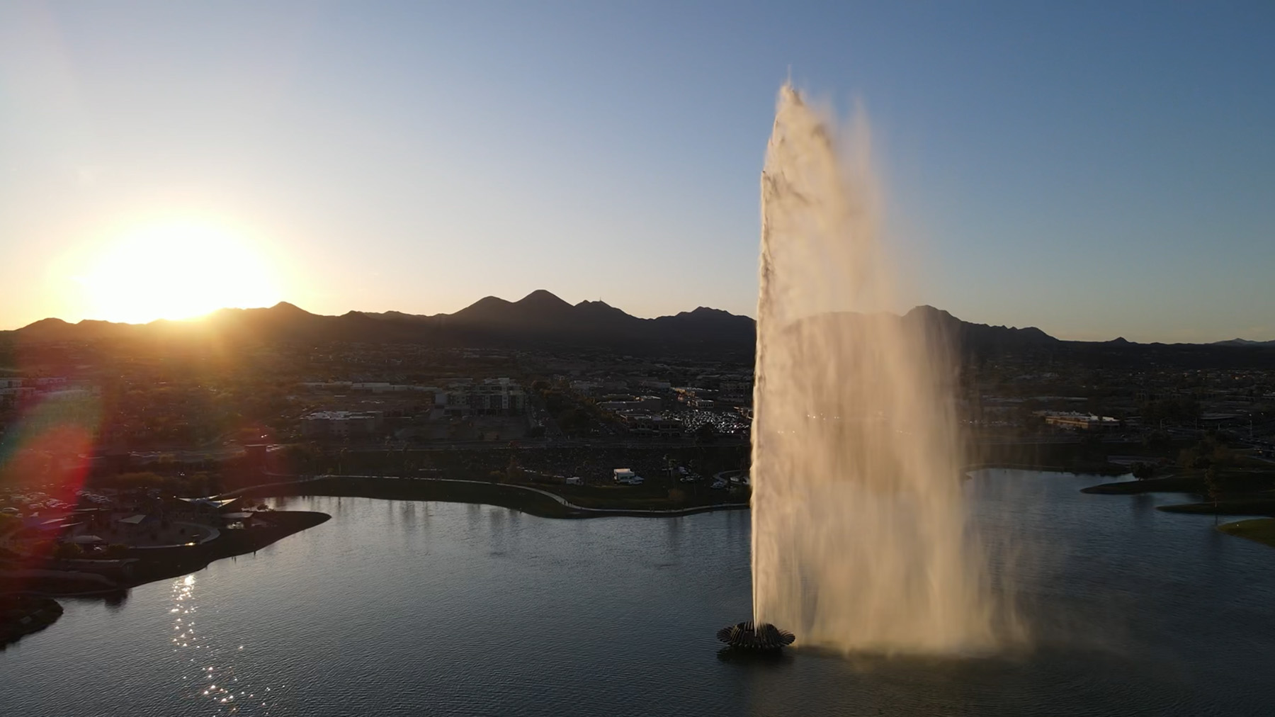 Scenic fountain at MCO Realty's main location in Fountain Hills, a distinctive landmark in the area.