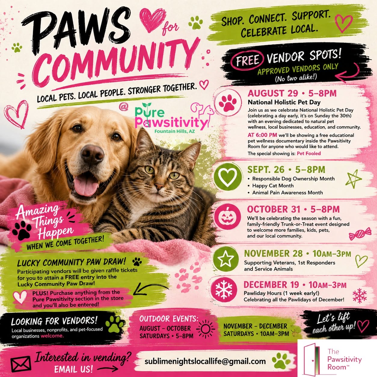 Paws for Community at Pure Pawsitivity: Monthly Through December